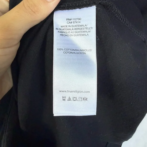 True Religion Black Graphic Logo T-Shirt Size L - Picture 4 of 4